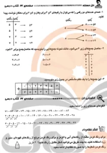 بخشی از جزوه ریاضی دوم ابتدایی