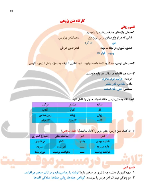 گام به گام فارسی دهم