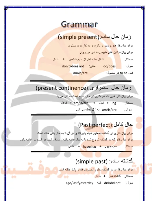 جزوه انگلیسی دوازدهم تجربی، ریاضی و انسانی