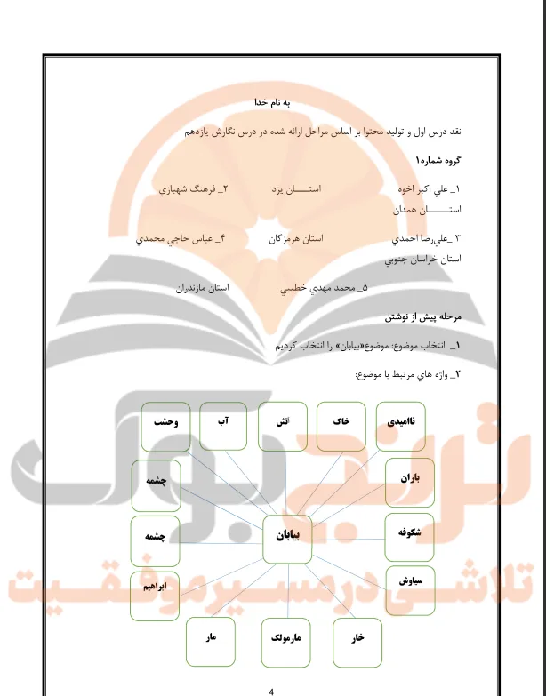 جزوه نگارش یازدهم تجربی، ریاضی و انسانی