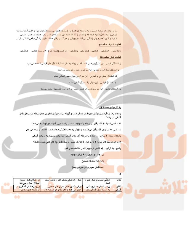 جزوه فلسفه یازدهم انسانی