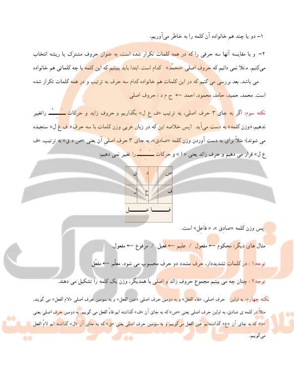 جزوه عربی نهم