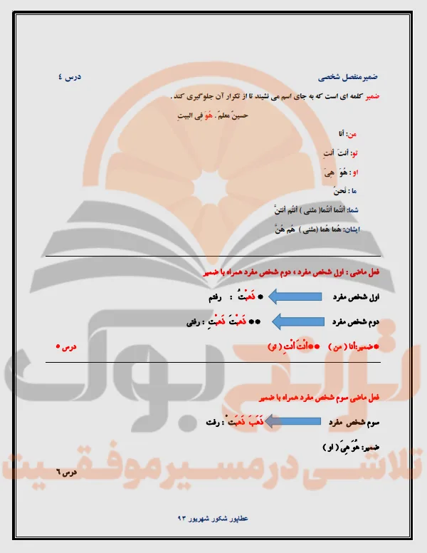 جزوه عربی هشتم