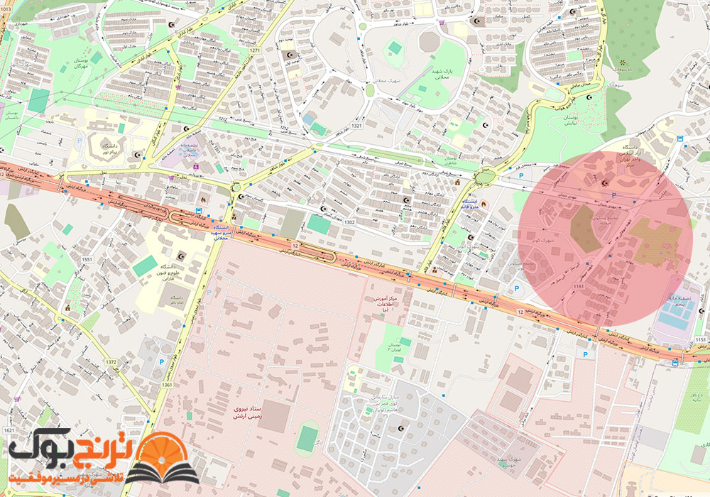 لوکیشن پانسیون مطالعاتی دخترانه سوهانک شمال شرق تهران