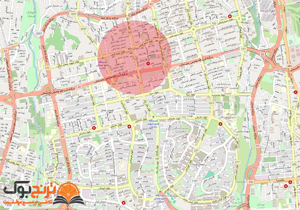لوکیشن پانسیون مطالعاتی دخترانه سعادت آباد تهران