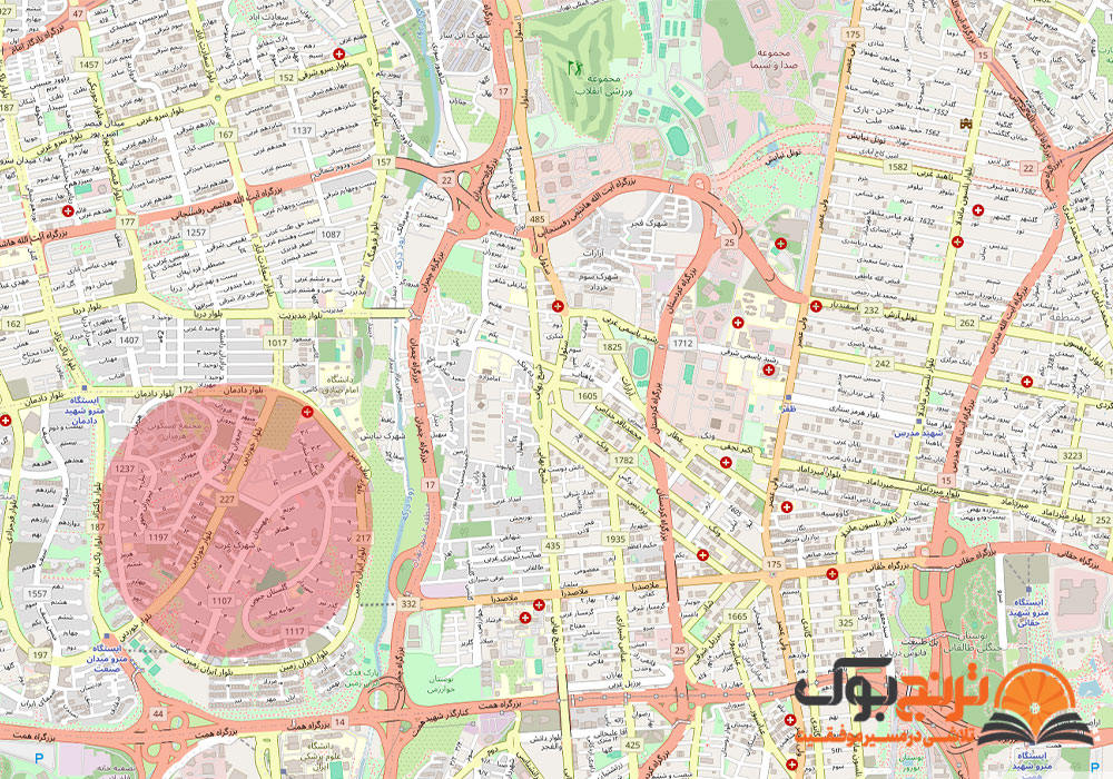 لوکیشن پانسیون مطالعاتی دخترانه و پسرانه شمال غرب تهران