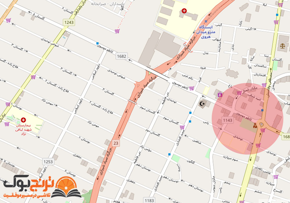 لوکیشن پانسیون مطالعاتی دخترانه پسرانه یوحنا شمال تهران