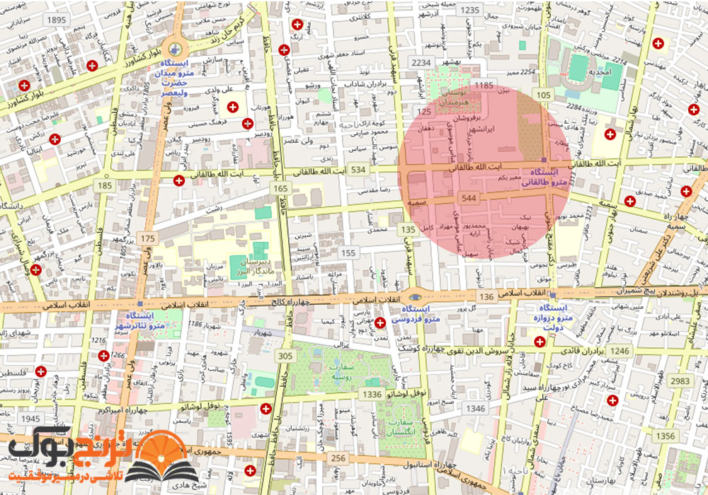 لوکیشن پانسیون مطالعاتی پسرانه مرکز تهران